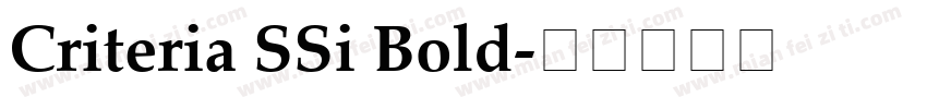 Criteria SSi Bold字体转换